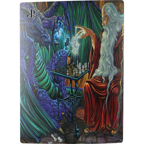 Ed Beard Jr. Dragon and Wizard Playing Chess PS5 Console Skin