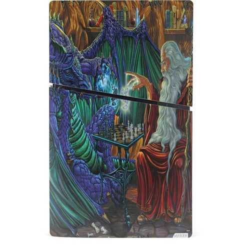 Dragon and Wizard Playing Chess by Ed Beard Jr PS5 Slim Digital Edition Bundle Skin