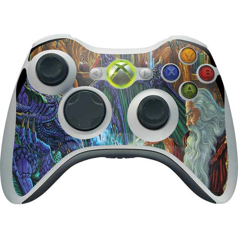 Ed Beard Jr. Dragon and Wizard Playing Chess Xbox 360 Wireless Controller Skin