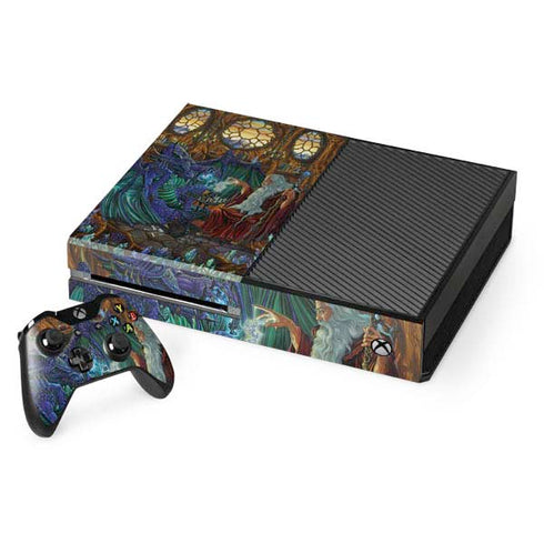 Ed Beard Jr. Dragon and Wizard Playing Chess Xbox One Console and Controller Bundle Skin