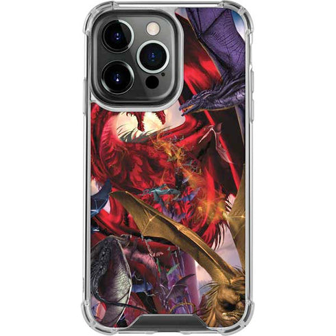 Dragon Battle by Ruth Thompson iPhone 15 Pro Clear Case