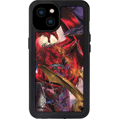 Dragon Battle by Ruth Thompson iPhone 15 Plus Waterproof Case