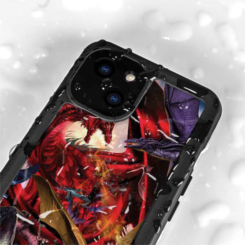 Dragon Battle by Ruth Thompson iPhone 15 Plus Waterproof Case
