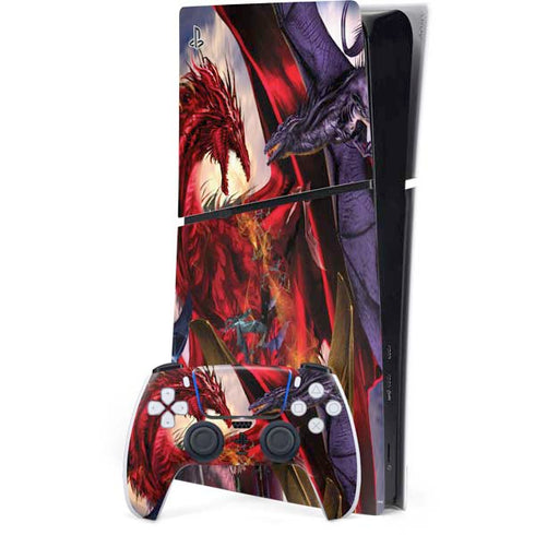 Dragon Battle by Ruth Thompson PS5 Slim Digital Edition Bundle Skin