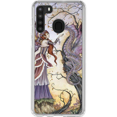 Amy Brown Dragon Charmer Fairy Galaxy A21 Clear Case