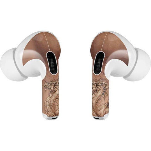Tom Wood Dragon Parchment AirPods Pro 2nd Gen Skin
