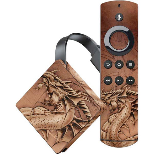 Tom Wood Dragon Parchment Amazon Fire TV Skin