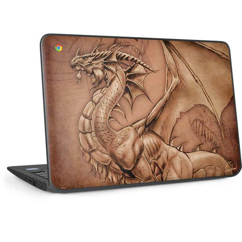Dragon Parchment by Tom Wood HP Chromebook Skin