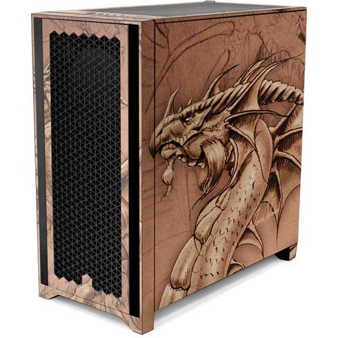 Tom Wood Dragon Parchment Corsair 4000D Tempered Glass Mid-Tower ATX Case Skin