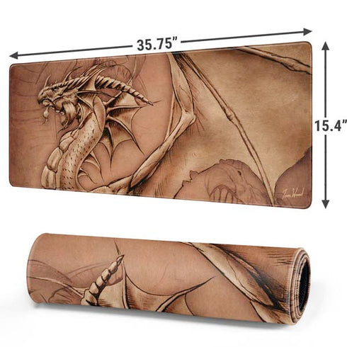 Dragon Parchment by Tom Wood Gaming Mouse Pad