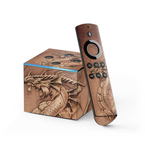 Tom Wood Dragon Parchment Fire TV Cube Skin