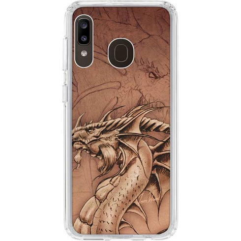 Tom Wood Dragon Parchment Galaxy A20 Clear Case