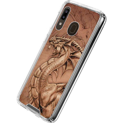 Tom Wood Dragon Parchment Galaxy A30 Clear Case