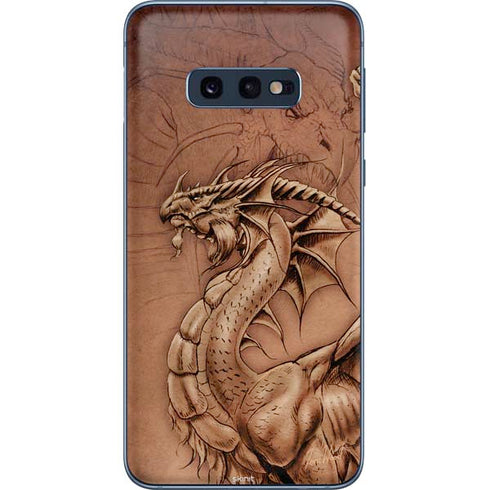 Tom Wood Dragon Parchment Galaxy S10e Skin
