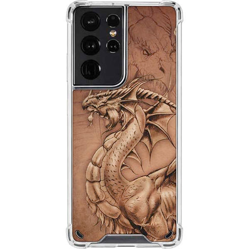 Tom Wood Dragon Parchment Galaxy S21 Ultra 5G Clear Case