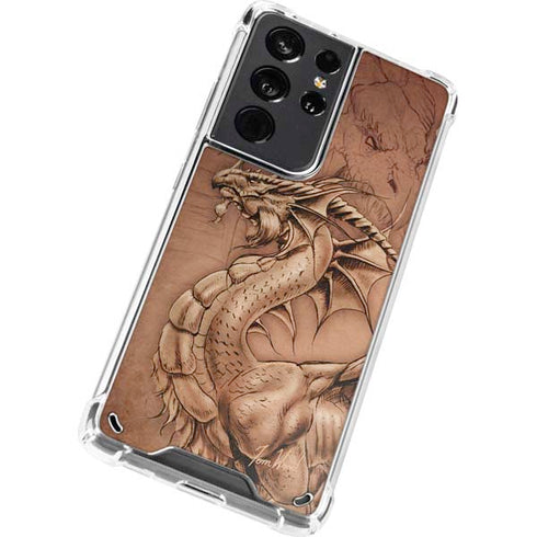 Tom Wood Dragon Parchment Galaxy S21 Ultra 5G Clear Case