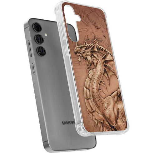 Dragon Parchment by Tom Wood Galaxy S24 Plus Clear Case