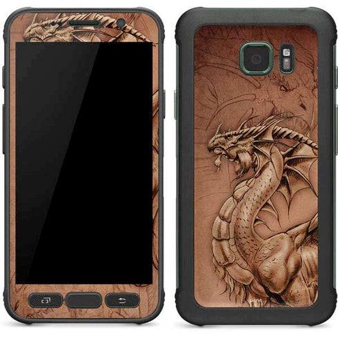 Tom Wood Dragon Parchment Galaxy S7 Active Skin