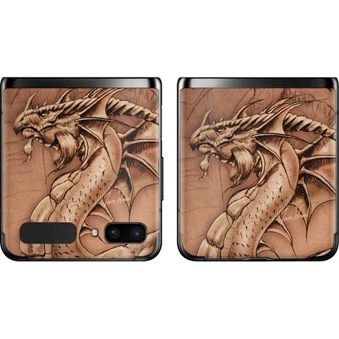 Tom Wood Dragon Parchment Galaxy Z Flip Skin