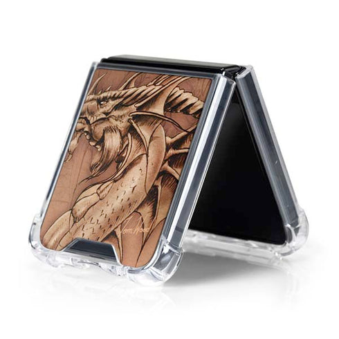 Dragon Parchment by Tom Wood Galaxy Z Flip5 5G Clear Case