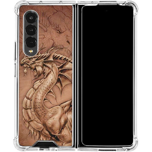 Tom Wood Dragon Parchment Galaxy Z Fold4 5G Clear Case