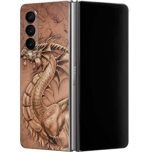 Tom Wood Dragon Parchment Galaxy Z Fold4 5G Skin