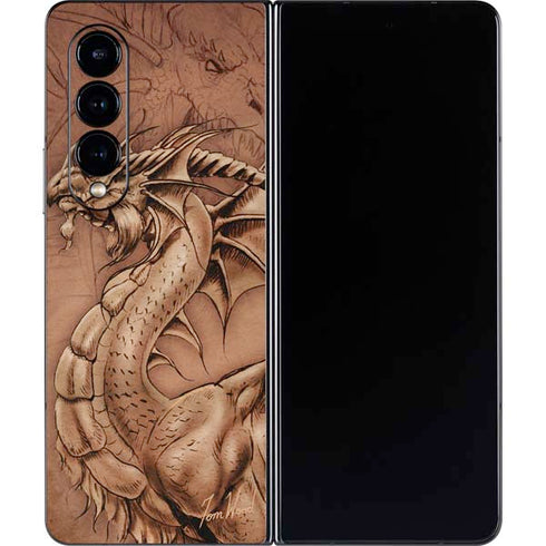 Tom Wood Dragon Parchment Galaxy Z Fold4 5G Skin