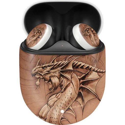 Tom Wood Dragon Parchment Google Pixel Buds Skin