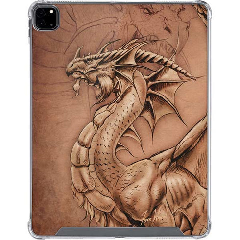 Tom Wood Dragon Parchment iPad Pro 12.9in (2020) Clear Case