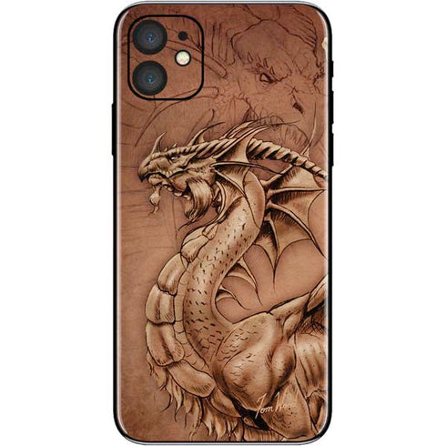 Tom Wood Dragon Parchment iPhone 11 Skin