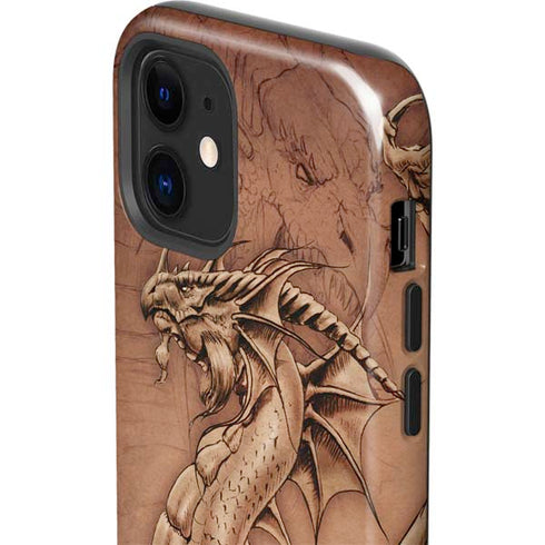 Tom Wood Dragon Parchment iPhone 12 Impact Case