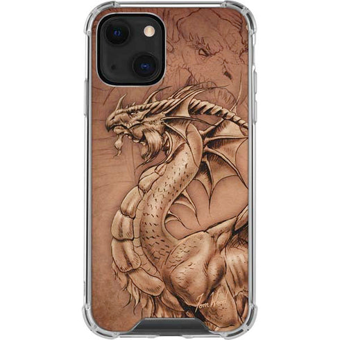 Tom Wood Dragon Parchment iPhone 13 Mini Clear Case