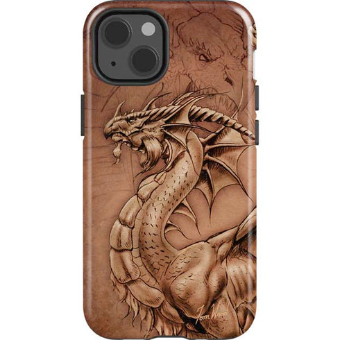 Tom Wood Dragon Parchment iPhone 14 Impact Case