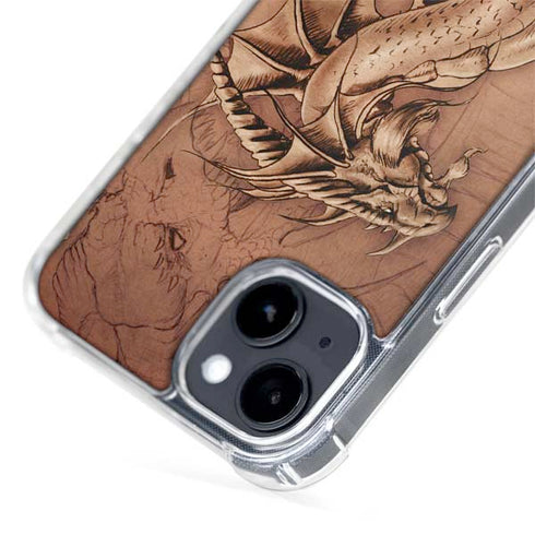 Dragon Parchment by Tom Wood iPhone 15 MagSafe Case
