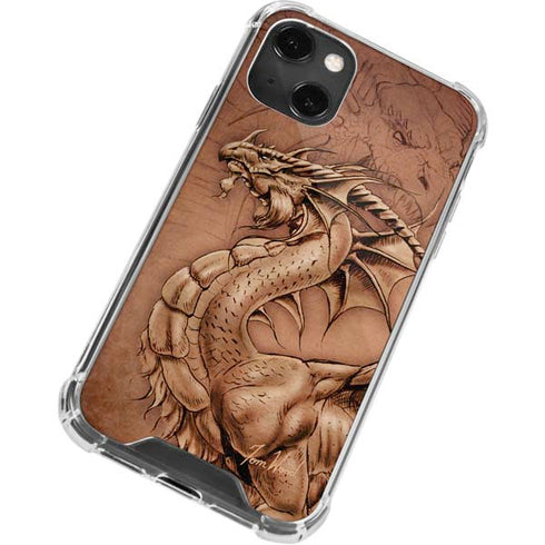 Tom Wood Dragon Parchment iPhone 14 Plus Clear Case
