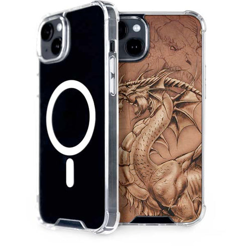 Dragon Parchment by Tom Wood iPhone 15 Plus MagSafe Case