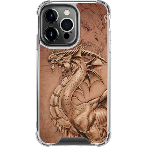 Dragon Parchment by Tom Wood iPhone 15 Pro Clear Case