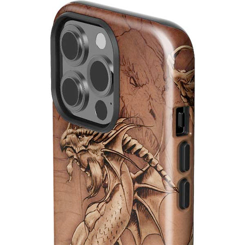 Tom Wood Dragon Parchment iPhone 14 Pro Impact Case