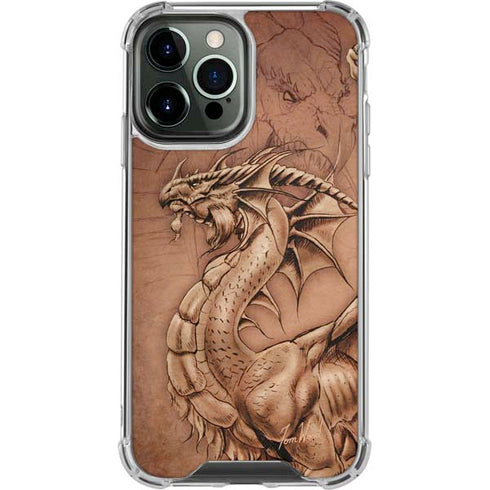 Dragon Parchment by Tom Wood iPhone 15 Pro Max Clear Case