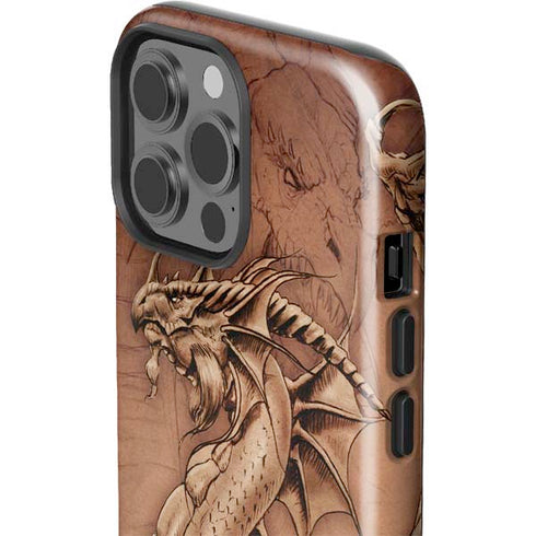 Dragon Parchment by Tom Wood iPhone 15 Pro Max Impact Case