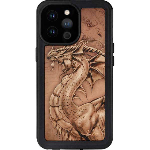 Tom Wood Dragon Parchment iPhone 14 Pro Max Waterproof Case