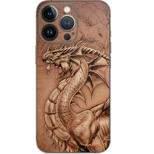 Tom Wood Dragon Parchment iPhone 14 Pro Skin
