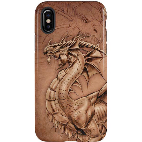 Tom Wood Dragon Parchment iPhone XS Pro Case