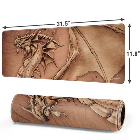 Dragon Parchment by Tom Wood Gaming Mouse Pad