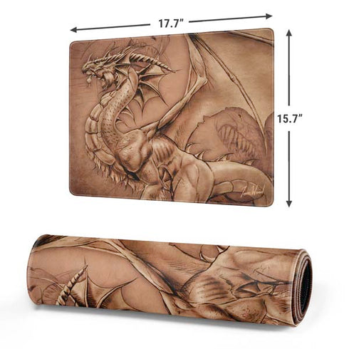 Dragon Parchment by Tom Wood Gaming Mouse Pad