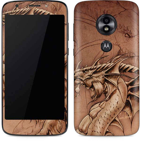 Tom Wood Dragon Parchment Moto E5 Play Skin