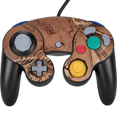 Tom Wood Dragon Parchment Nintendo GameCube Controller Skin