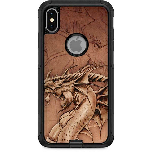 Tom Wood Dragon Parchment Otterbox Commuter iPhone Skin