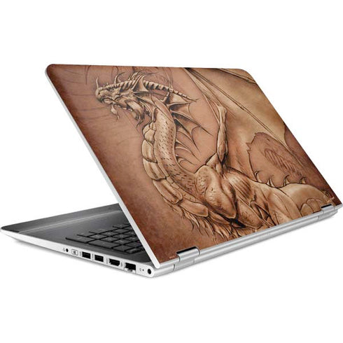 Tom Wood Dragon Parchment HP Pavilion Skin
