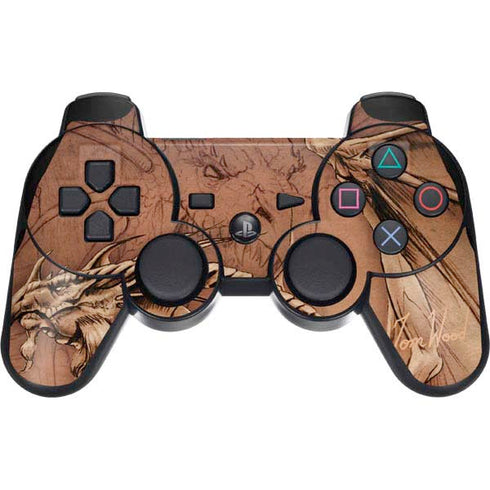 Tom Wood Dragon Parchment PS3 Dual Shock wireless controller Skin